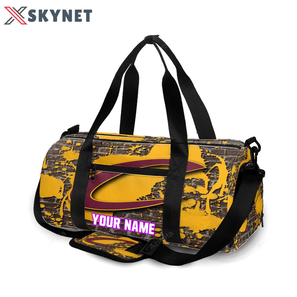 Cleveland cavaliers logo splash on the wall personalized name travel bag gym bag 1740 Travel Bag
