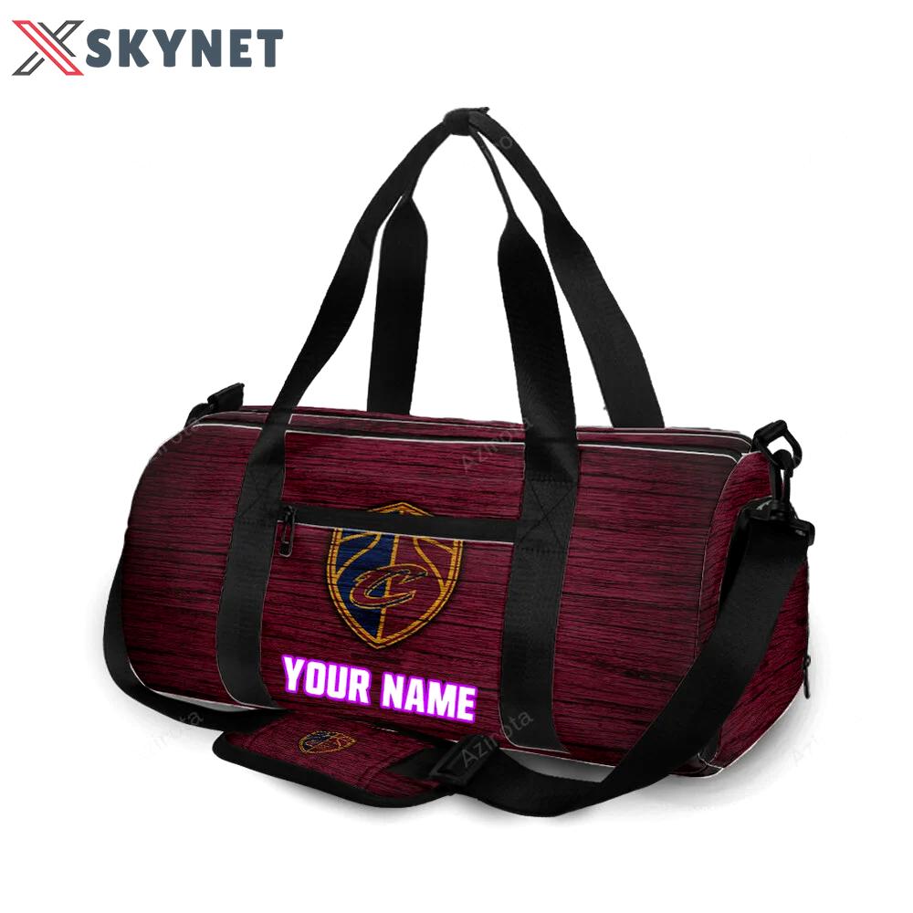 Cleveland cavaliers wooden v2 personalized name travel bag gym bag 1776 Travel Bag