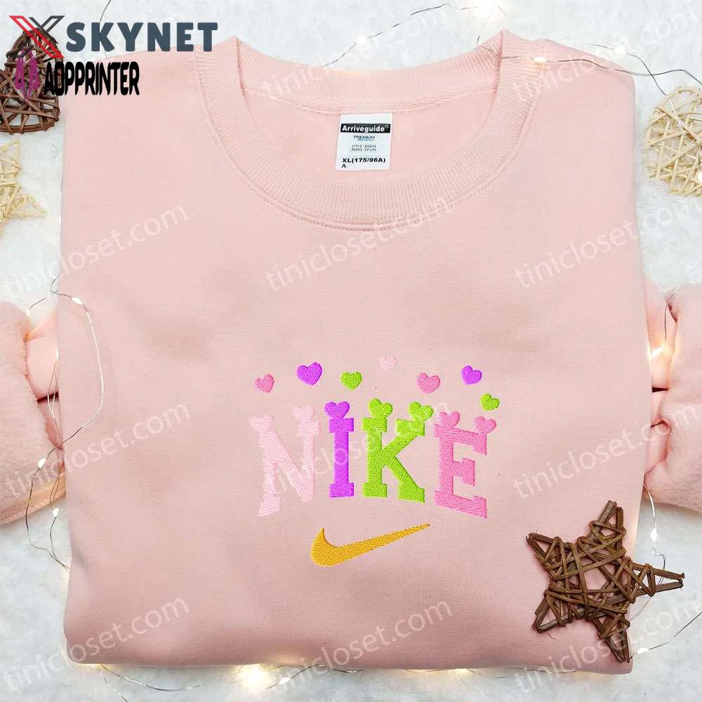Colorful hearts x nike embroidered tshirt – best valentine’s day gift ideas Embroidered Shirt