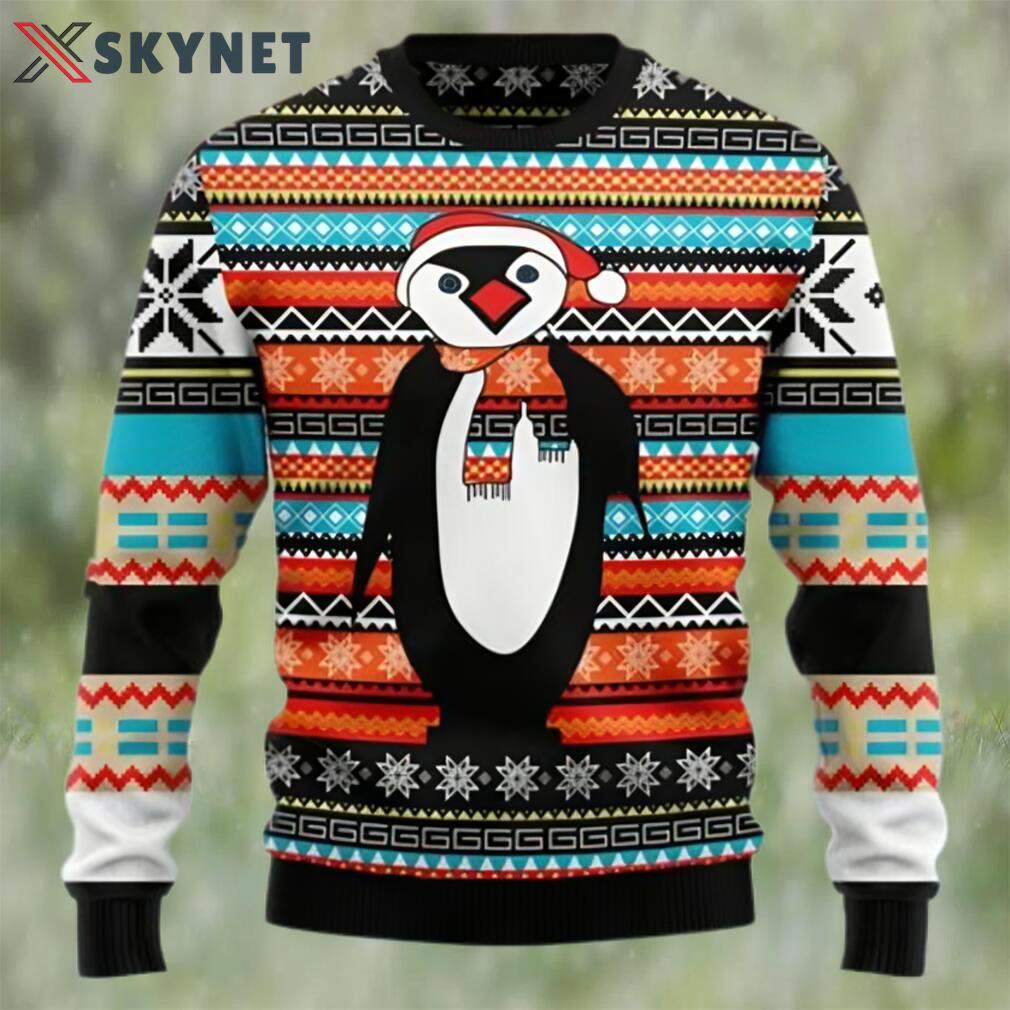 Colorful pattern penguin lover ugly christmas sweater Christmas Ugly Sweater