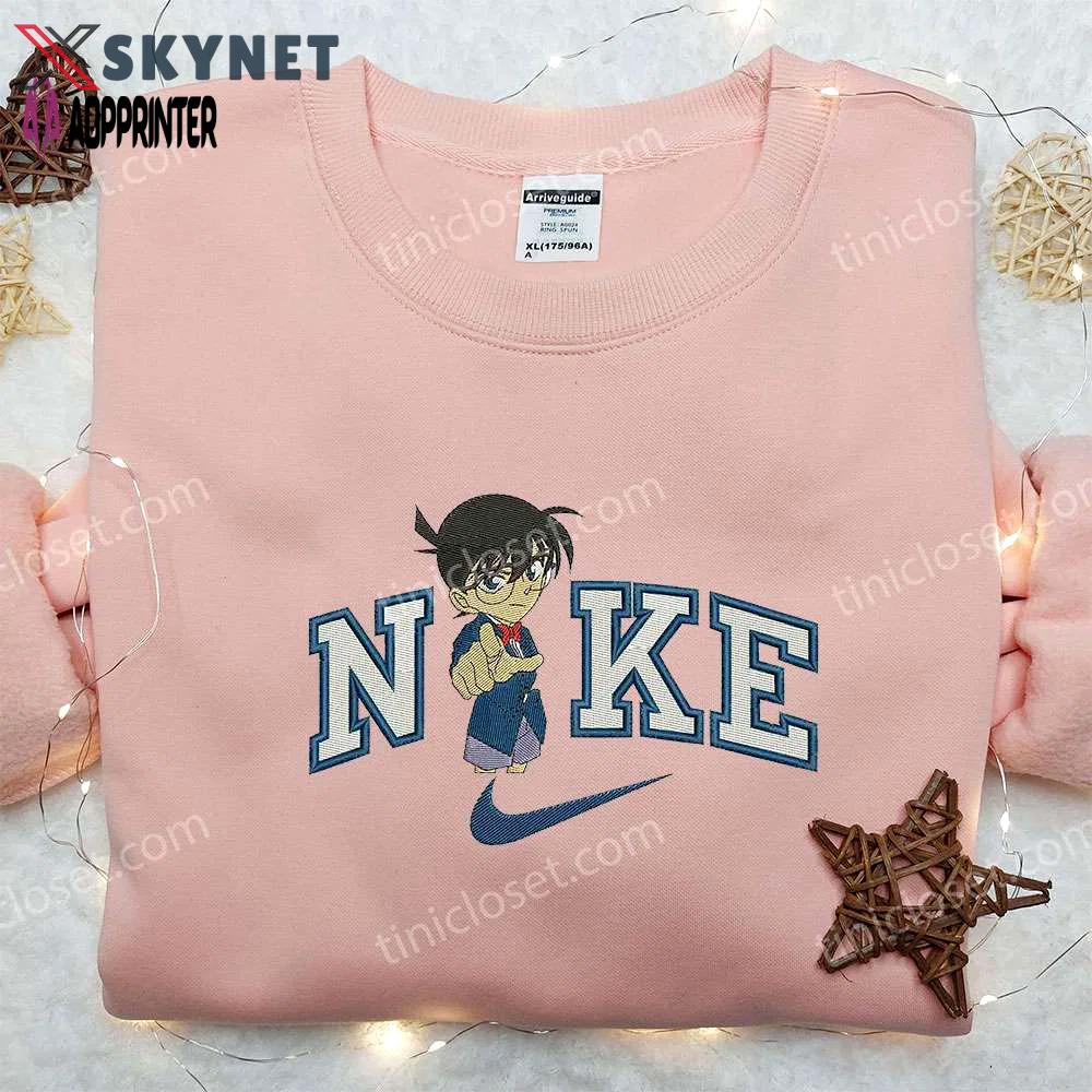 Conan x nike embroidered shirt: detective-inspired custom design Embroidered Shirt