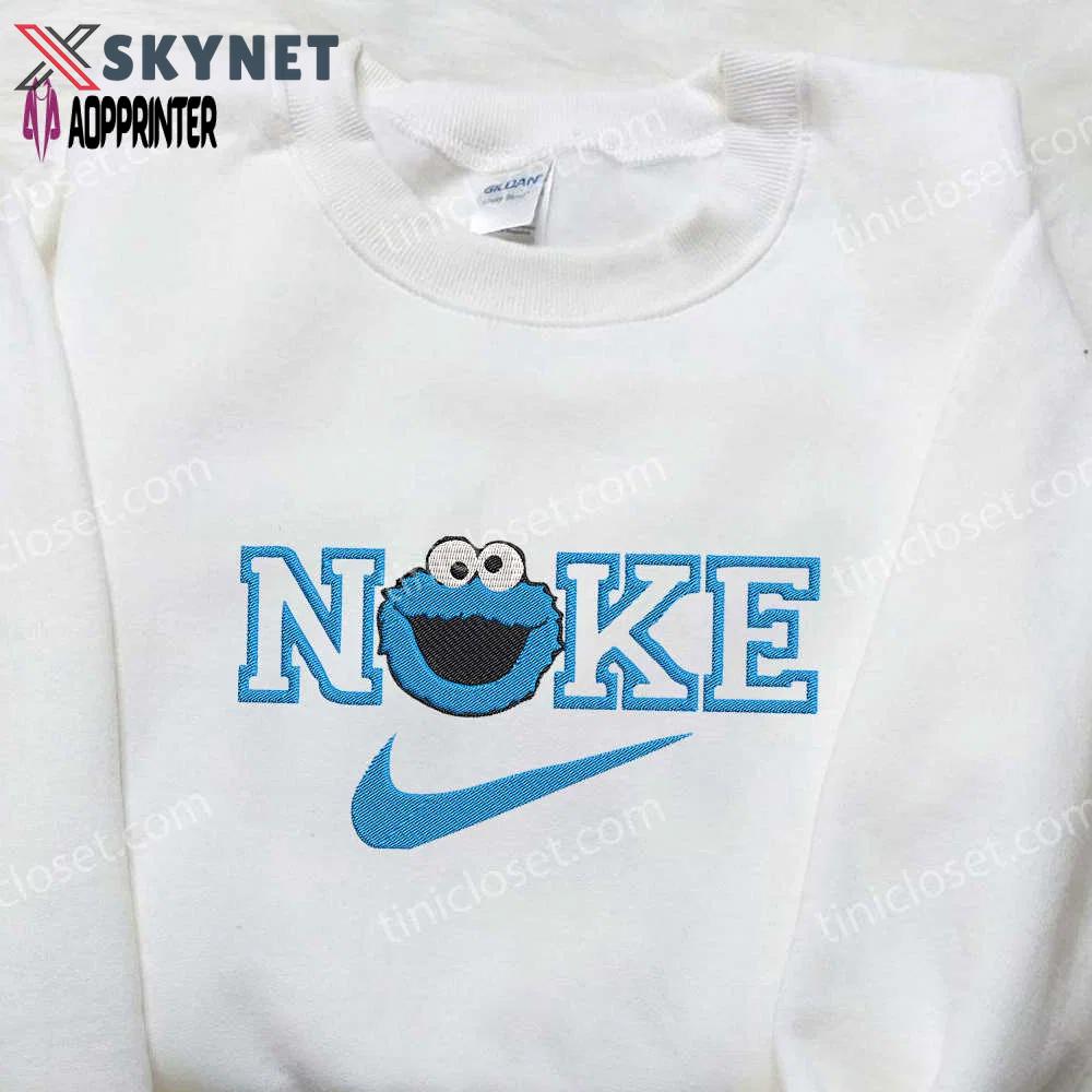 Cookie monster x nike embroidered shirt – sesame street custom tee Embroidered Shirt