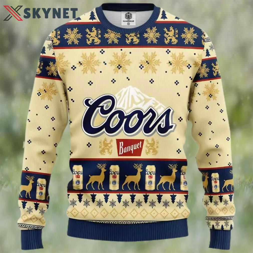 Coors banquet beer ugly christmas sweater, faux wool sweater, international beer day, gifts for beer lovers, best christmas gifts for 2022 ? prinvity Christmas Ugly Sweater