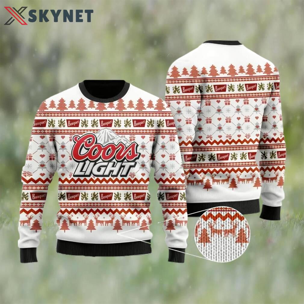 Coors light beer christmas ugly sweater, faux wool sweater, gifts for beer lovers, international beer day, best christmas gifts for 2022 ? prinvity Christmas Ugly Sweater