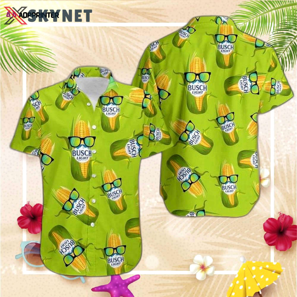 Corn busch light green hawaiian shirt for men and women Hawaii Shirt
