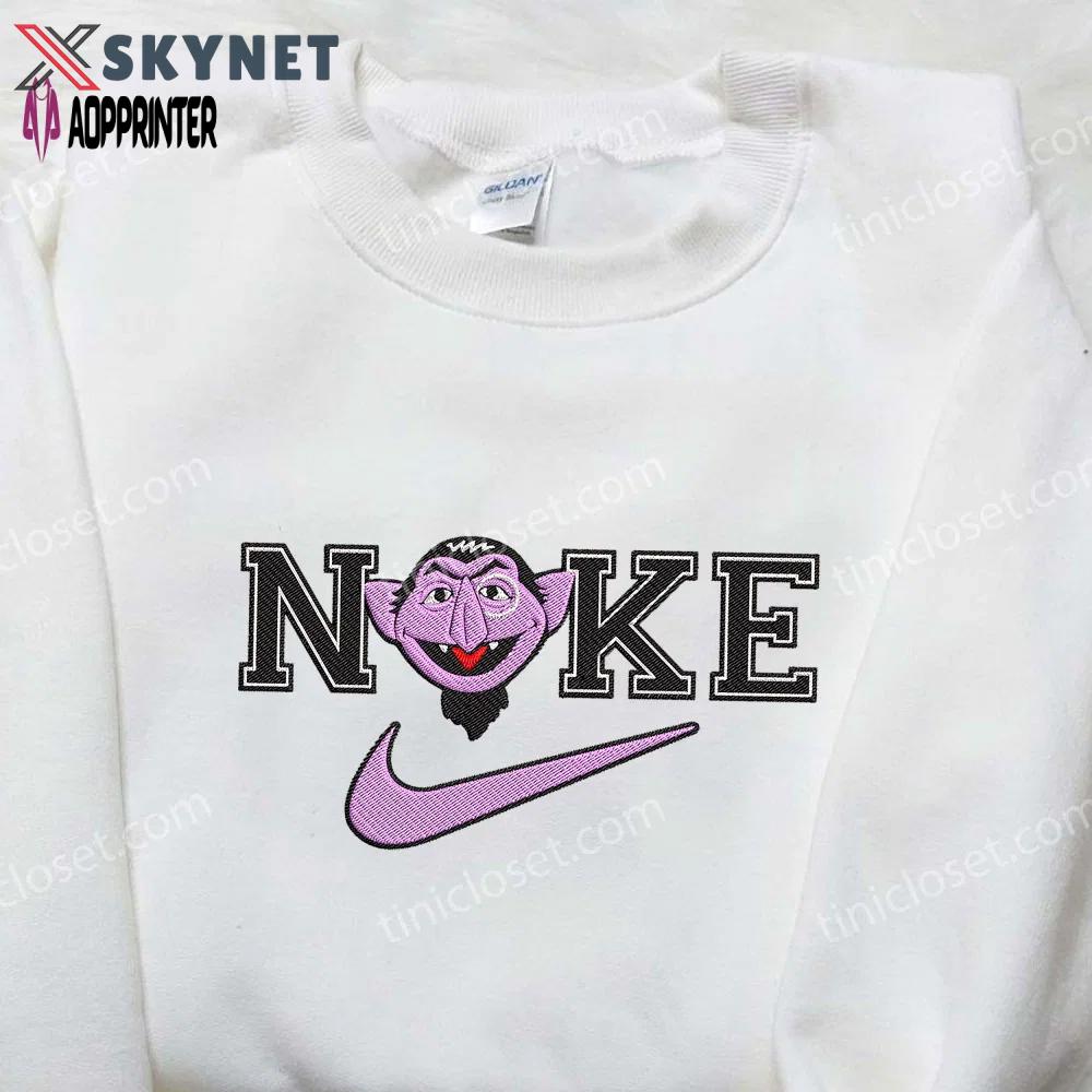 Count von count x nike embroidered shirt – sesame street & custom design Embroidered Shirt