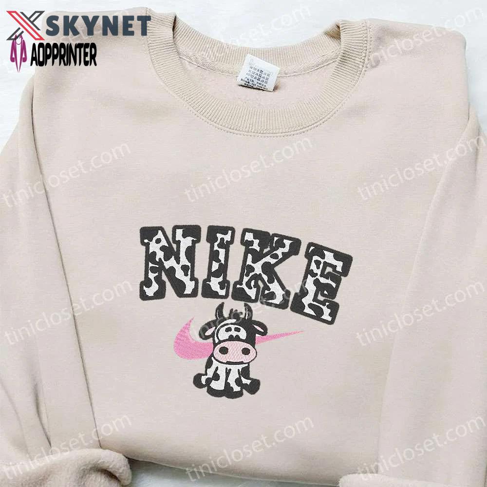 Cow x nike embroidered hoodie & shirt: best nike inspired birthday gift ideas Embroidered Shirt