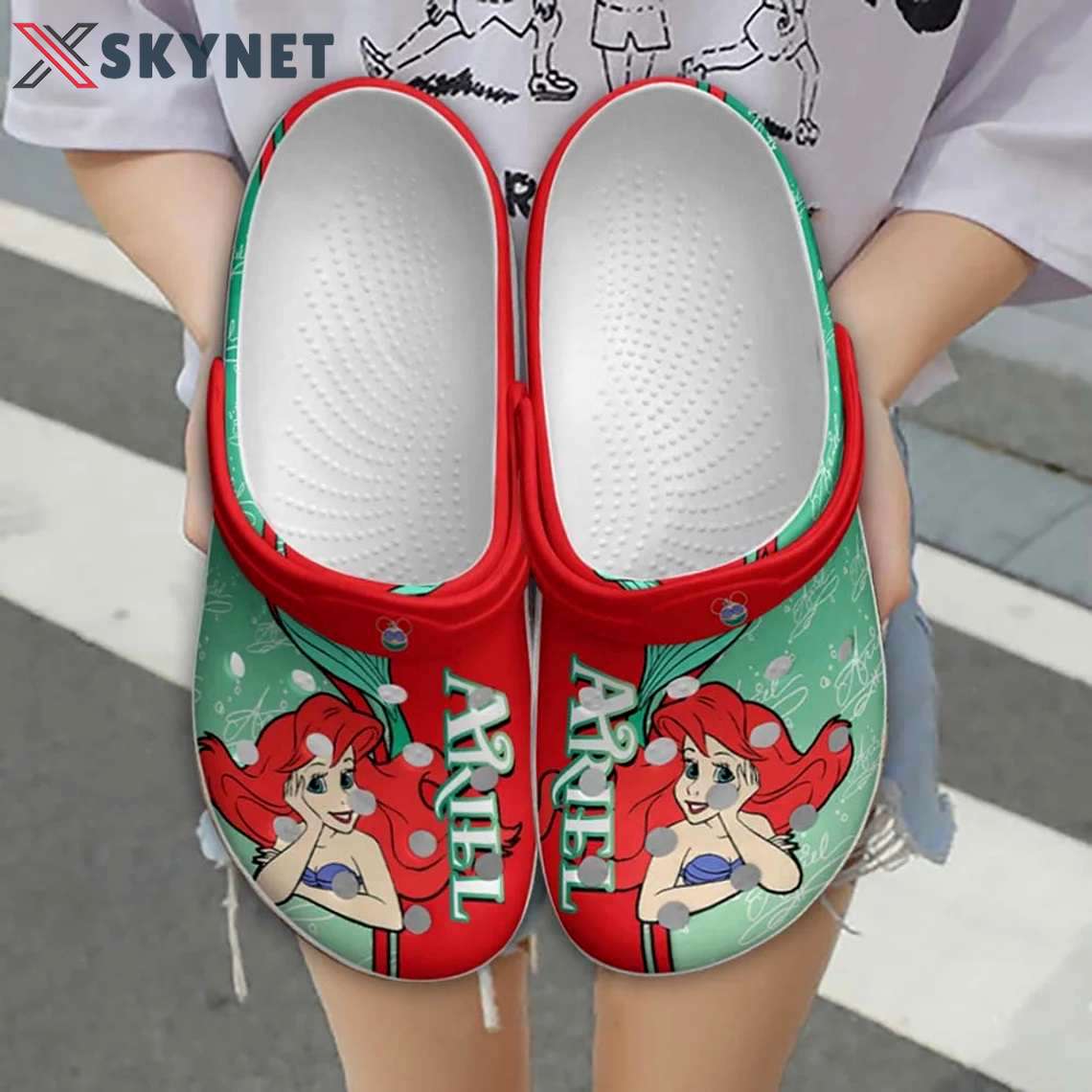 Crocs outfit - ariel princess the little mermaid strips clear red disney graphic cartoon unisex crocs clogs crocband shoes - 47 Crocs Outfit