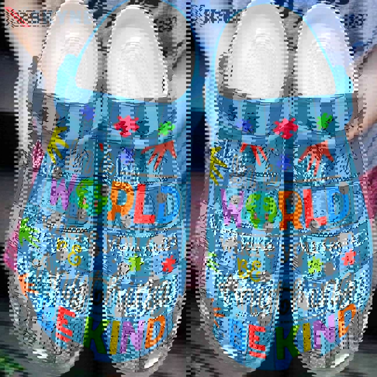 Crocs outfit - autism awareness crocs in a world where you can be anything be kinb crocband clog shoes for men women - 72 Crocs Outfit
