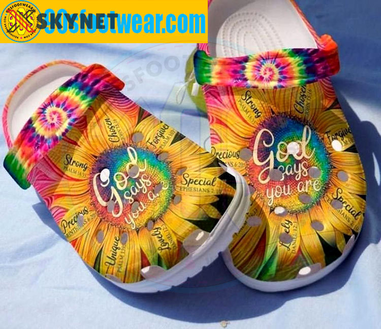 Crocs outfit - crocs with sunflowers god says hippie custom classic clog - 434 Crocs Outfit