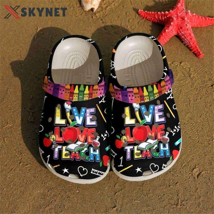 Crocs outfit - funny crayons live love teach gift for teacher crocs crocband clog shoes - 747 Crocs Outfit