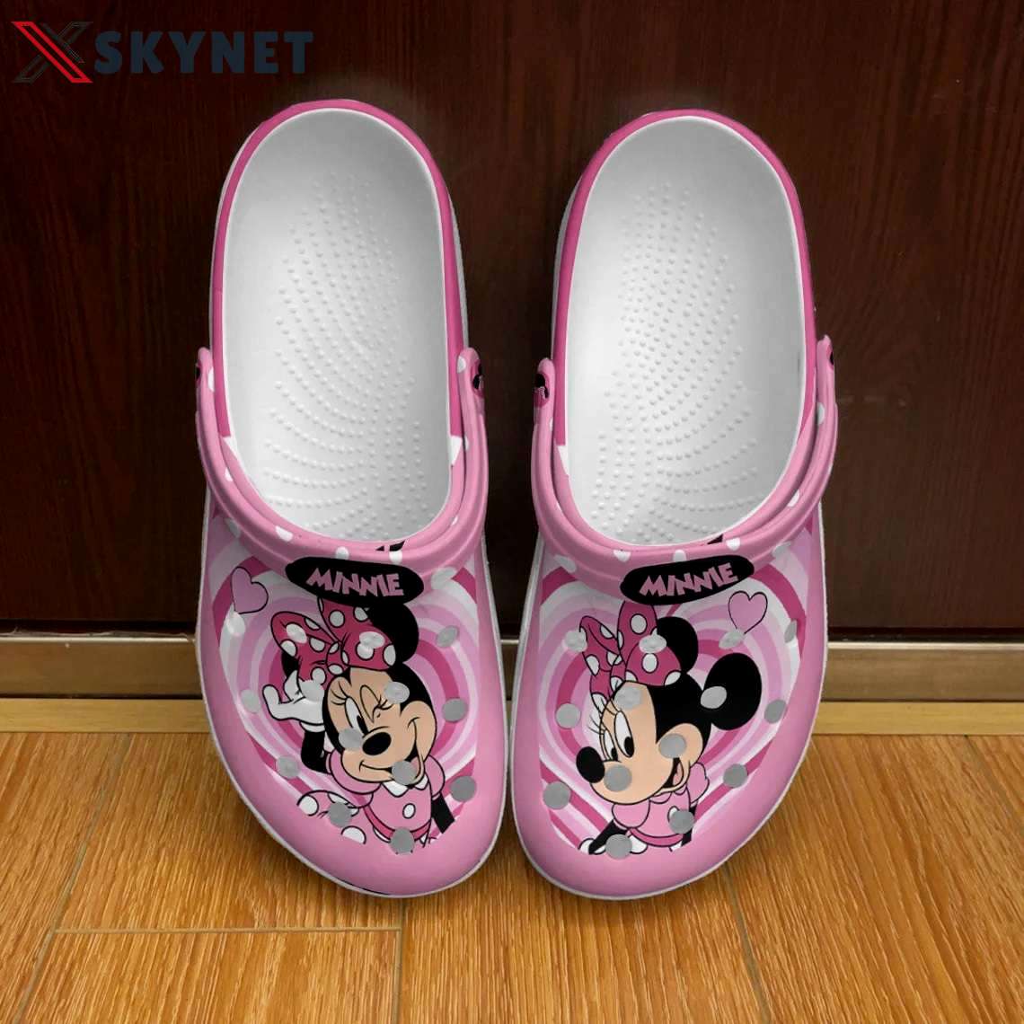 Crocs outfit - minnie mouse heart round pink black disney graphic cartoon unisex crocs clogs crocband shoes - 1475 Crocs Outfit