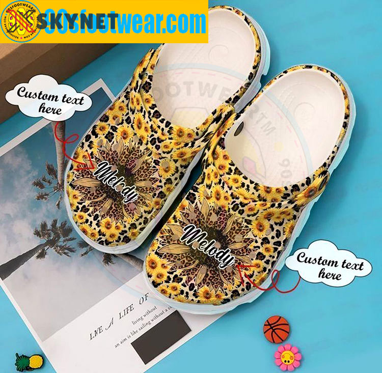 Crocs outfit - personalized crocs with sunflowers hippie cheetah sunflower custom classic clog - 1692 Crocs Outfit