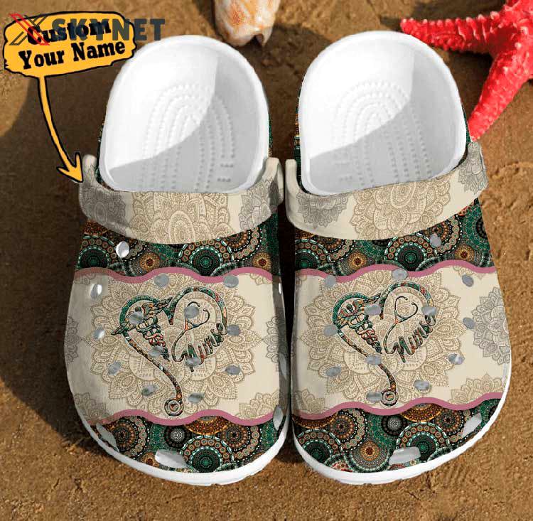 Crocs outfit - personalized nurse mandala heart vintage crocs clogs shoes - 1795 Crocs Outfit