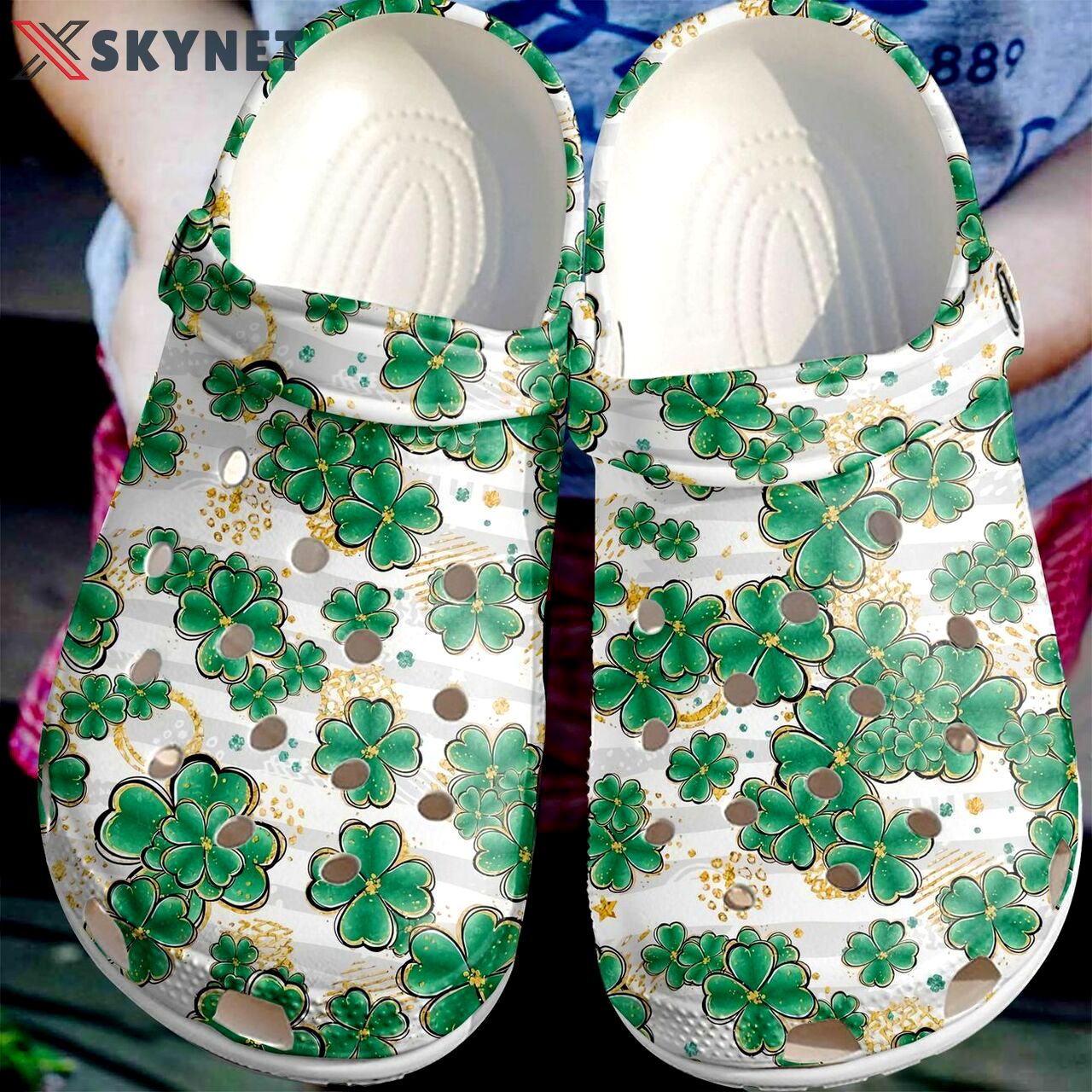 Crocs outfit - st patrick’s day irish gold shamrocks pattern crocband crocs shoes - 2072 Crocs Outfit