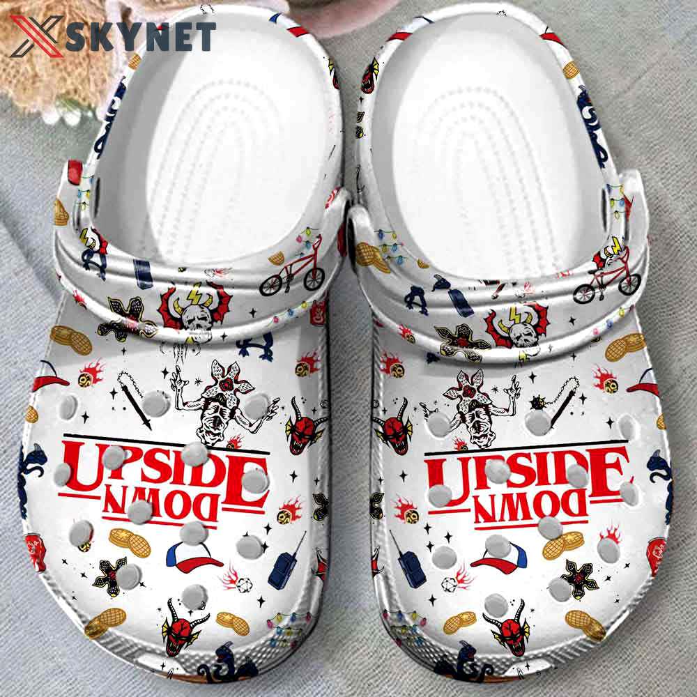Crocs outfit - stranger things up side down white crocs clogs crocband shoes - 2126 Crocs Outfit