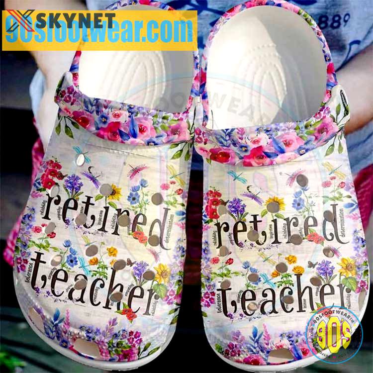 Crocs outfit - teacher crocs – retired teacher floral clogs - 2160 Crocs Outfit