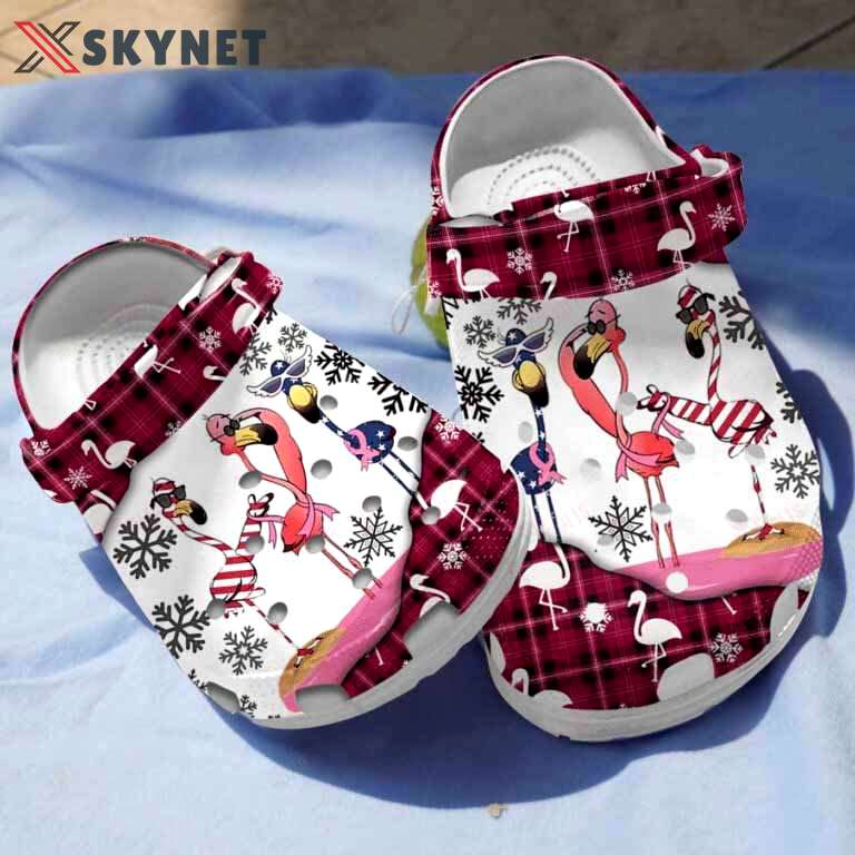 Crocs outfit - winter flamingo breast cancer awareness christmas crocs clogs crocband shoes - 2288 Crocs Outfit