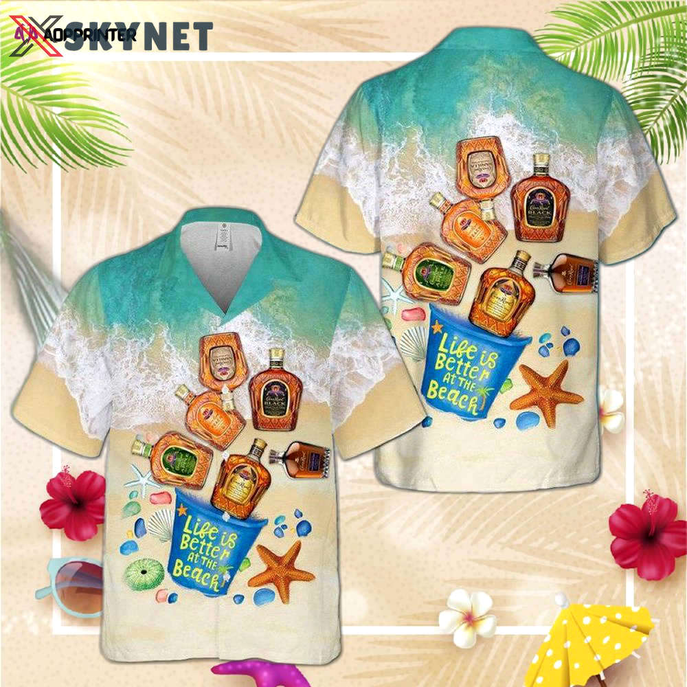 Crown royal beach wave sand hawaiian shirt for men women Hawaii Shirt
