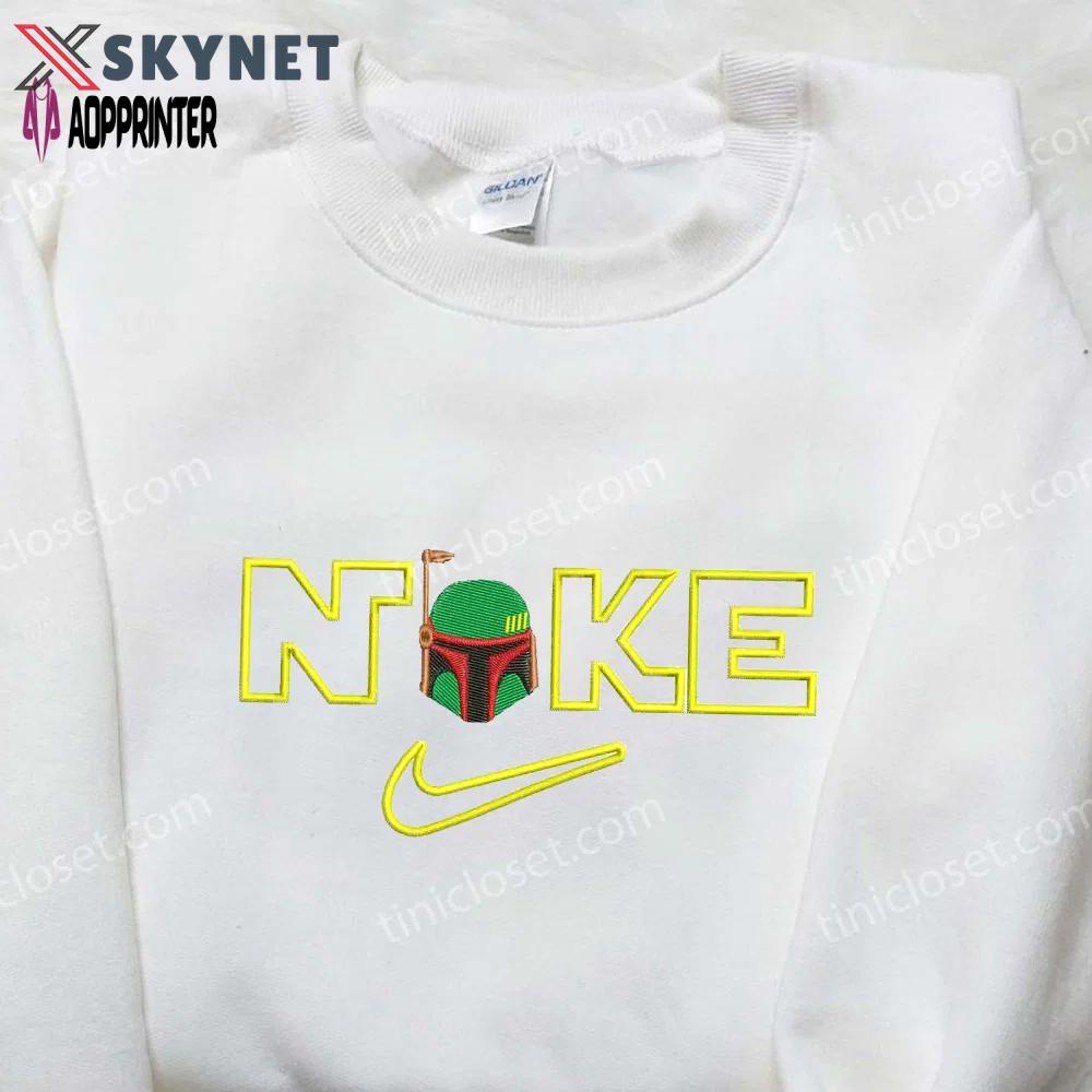 Custom nike embroidered shirt: helmet boba fett x nike the book of boba fett design Embroidered Shirt