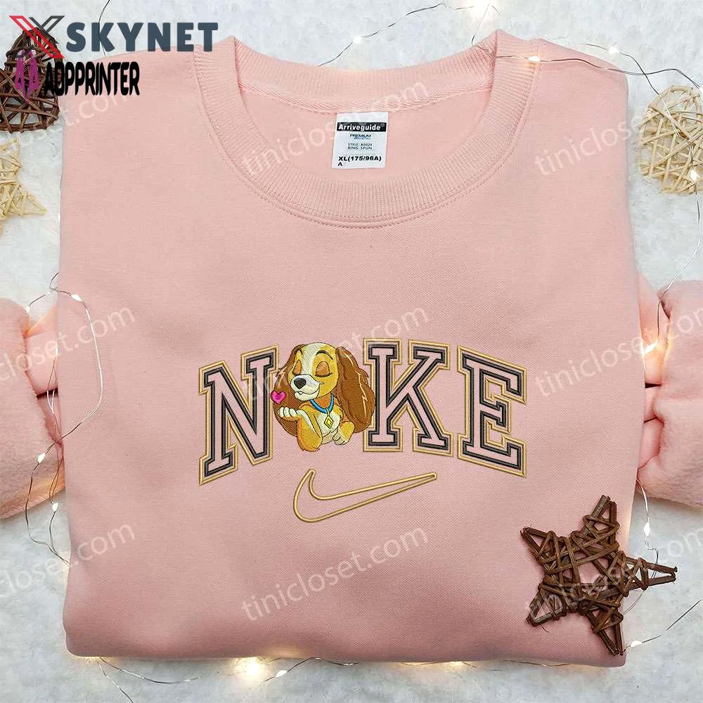 Custom nike x lady dog embroidered shirt: lady and the tramp collection Embroidered Shirt