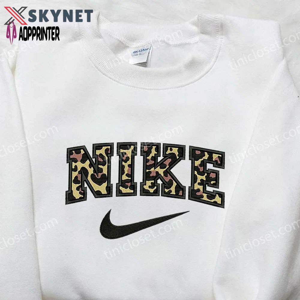 Custom nike x leopard embroidered shirt: best family gifts Embroidered Shirt