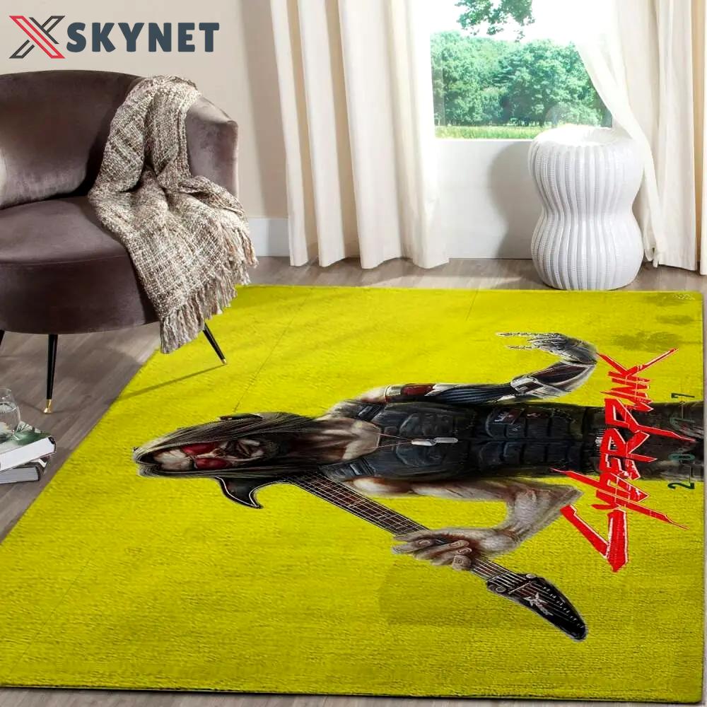 Cyberpunk 2077 futuristic gaming area rugs living room carpet fn140104 rug regtangle carpet floor decor home decor Rectangle Rug