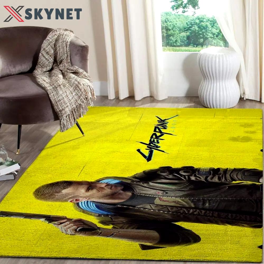 Cyberpunk 2077 futuristic gaming area rugs living room carpet fn140108 rug regtangle carpet floor decor home decor Rectangle Rug