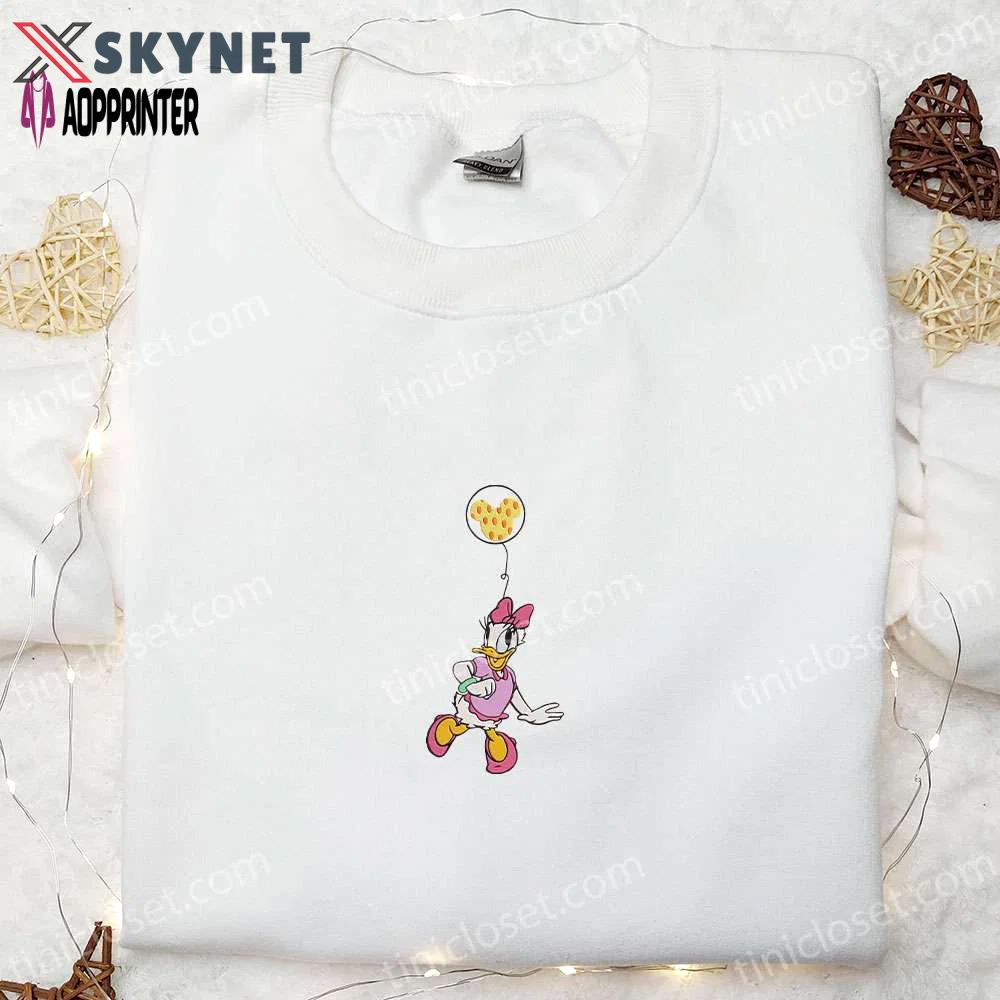 Daisy duck disney balloon shirt & cartoon hoodie: top gift ideas for girls Embroidered Shirt