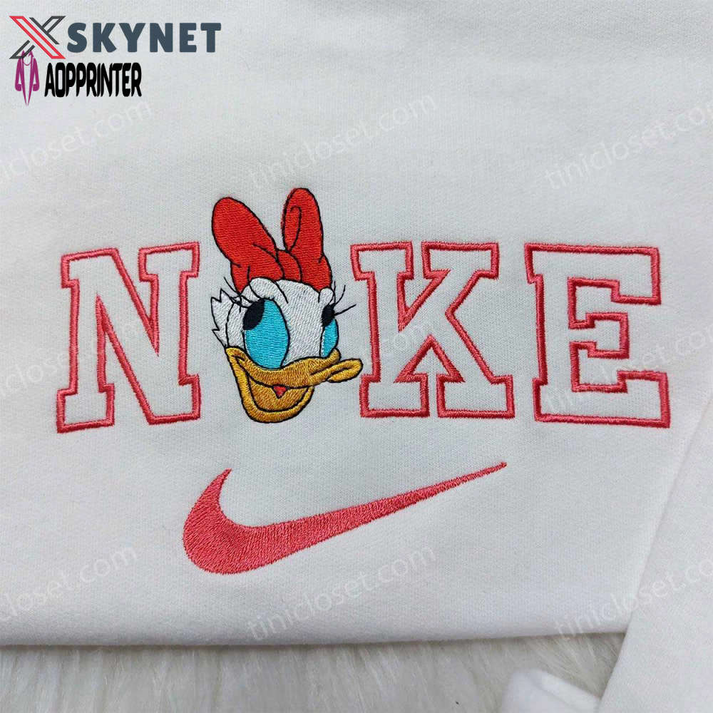 Daisy duck nike embroidered shirt: disneyland family shirts & nike inspired hoodie Embroidered Shirt