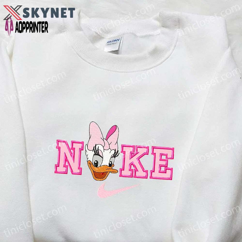 Daisy duck x nike cartoon embroidered sweatshirt & donald duck shirt nike inspired apparel Embroidered Shirt