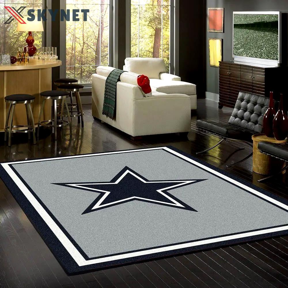 Dallas cowboys area rug living room rug home decor nfl football 3 Rectangle Rug