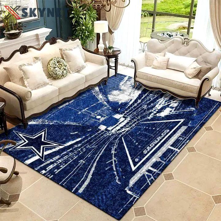 Dallas cowboys area rug living room rug home decor nfl football b100810 Rectangle Rug