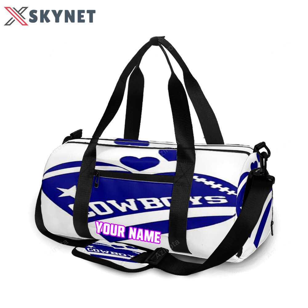 Dallas cowboys cowboys ball heart personalized name travel bag gym bag 411 Travel Bag