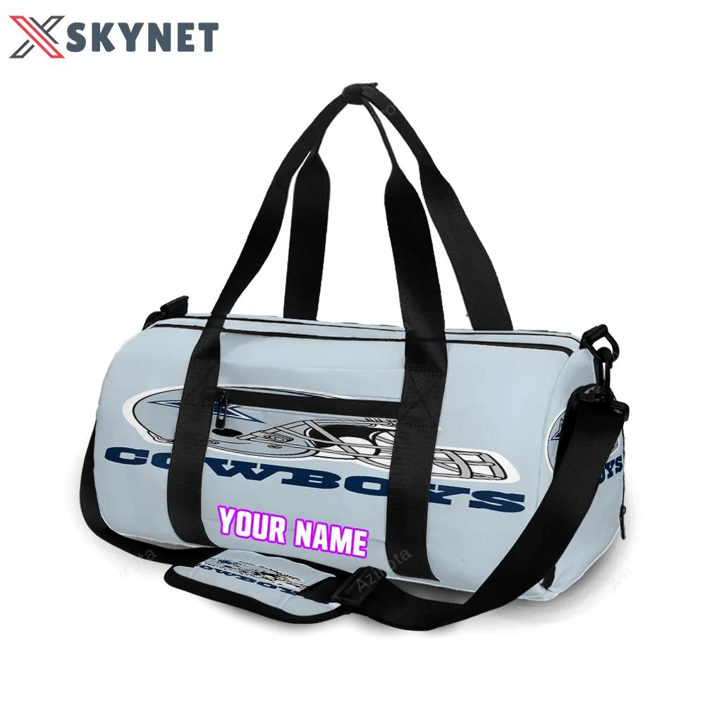 Dallas cowboys helmet light blue personalized name travel bag gym bag 1753 Travel Bag