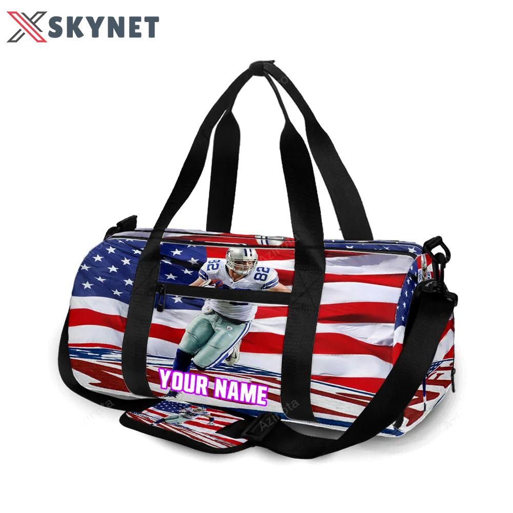 Dallas cowboys jason runing flag personalized name travel bag gym bag 1017 Travel Bag