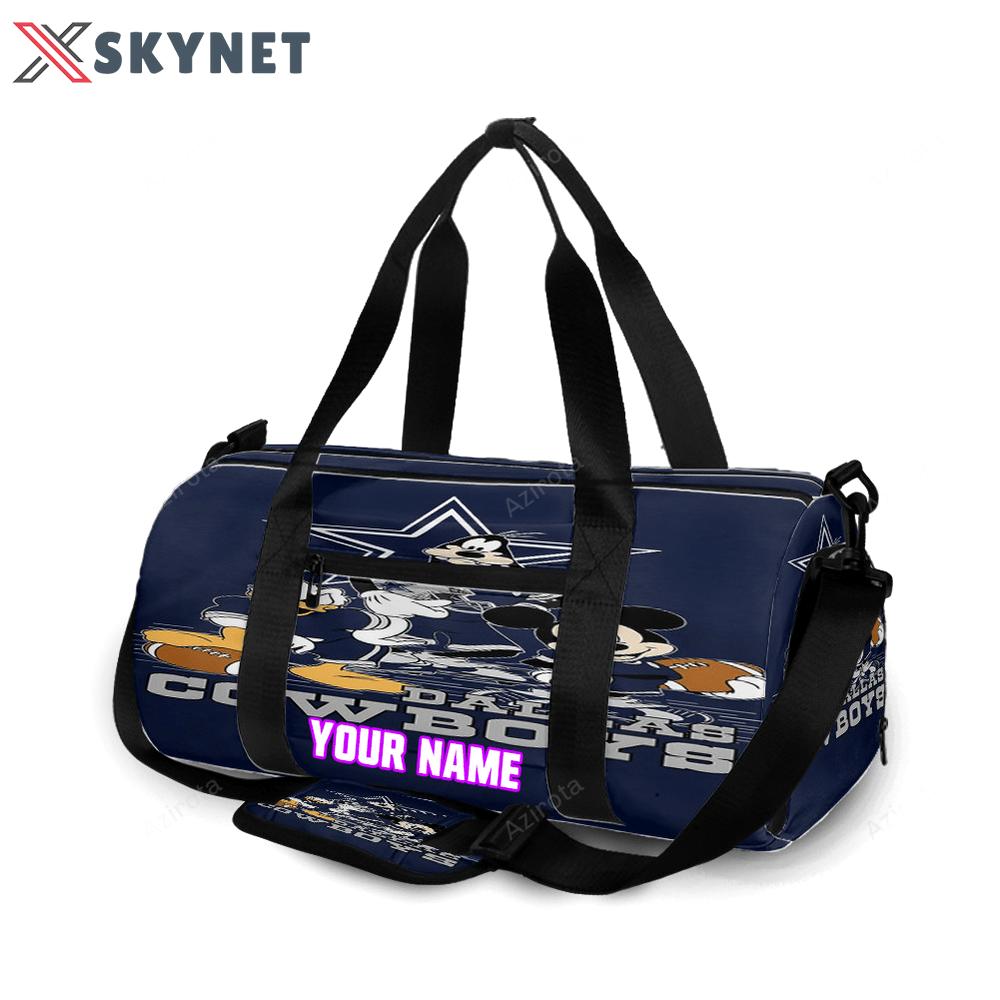 Dallas cowboys mickey donald goofy personalized name travel bag gym bag 1498 Travel Bag