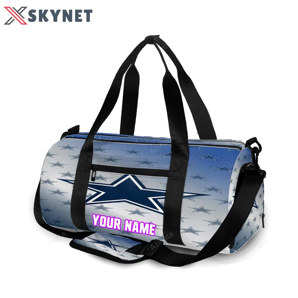 Dallas cowboys small stars behind personalized name travel bag gym bag 1029 Travel Bag
