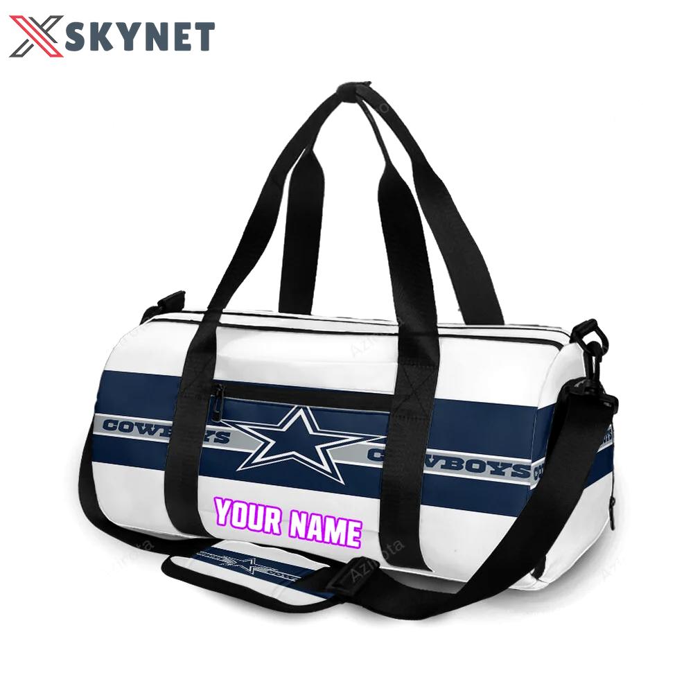 Dallas cowboys star cowboys ribbon personalized name travel bag gym bag 165 Travel Bag