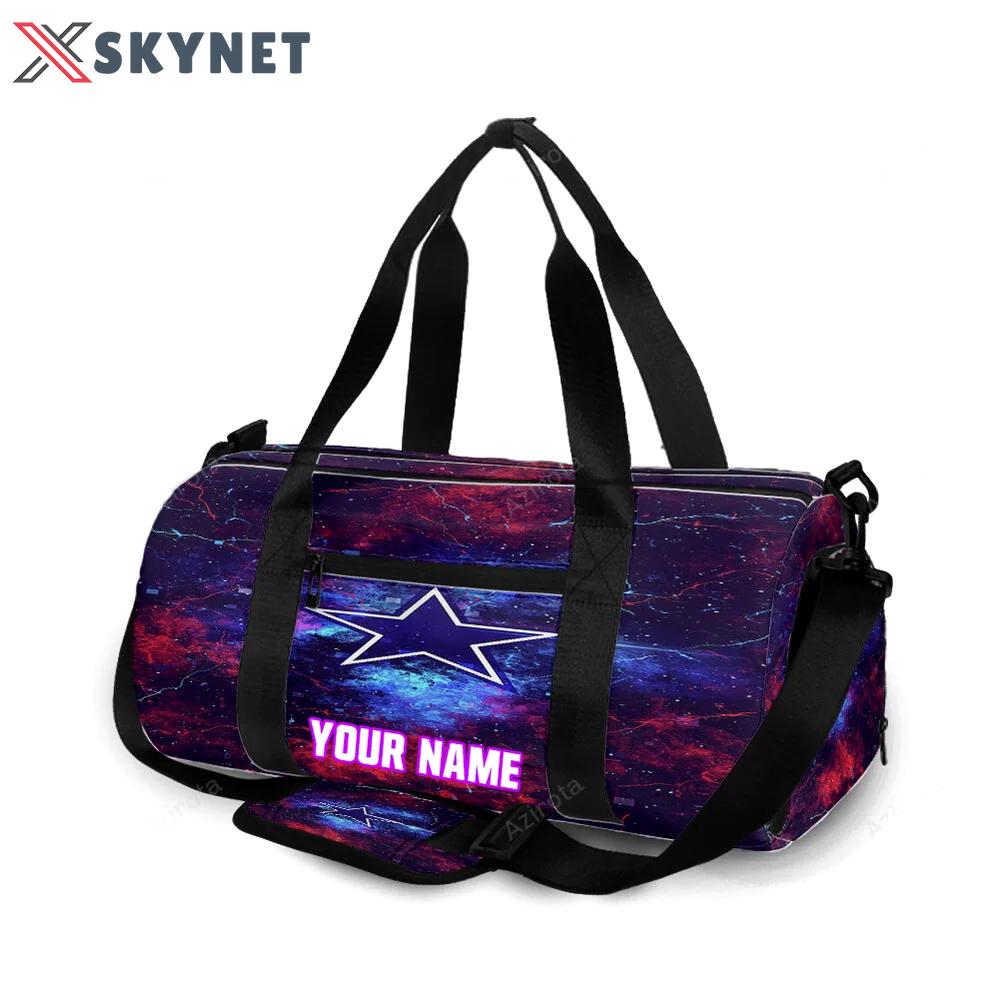 Dallas cowboys star red blue thunder personalized name travel bag gym bag 692 Travel Bag