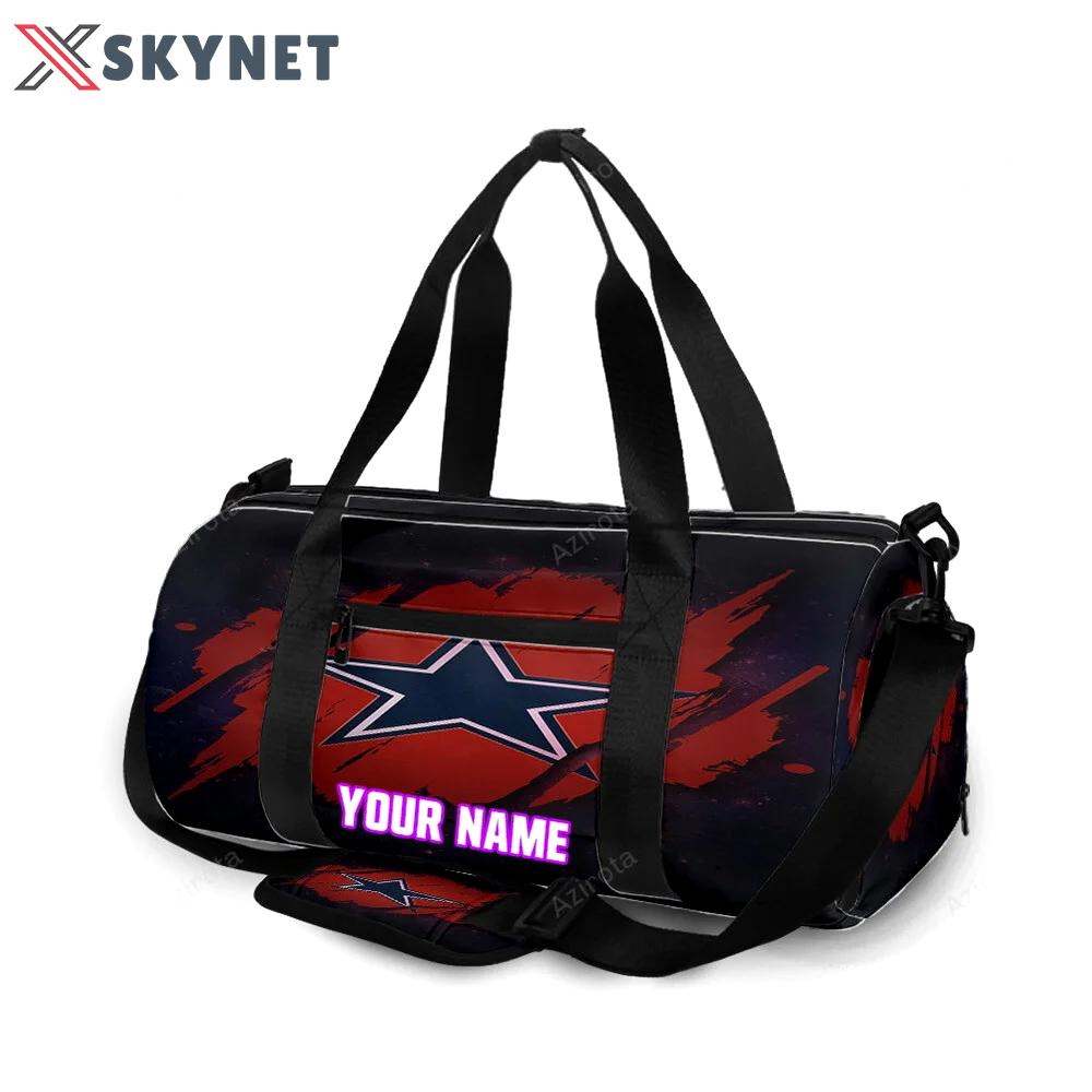 Dallas cowboys star red wood personalized name travel bag gym bag 1915 Travel Bag