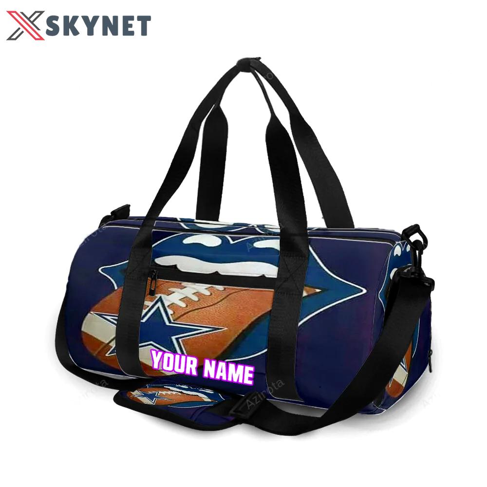 Dallas cowboys star tongue personalized name travel bag gym bag 1295 Travel Bag