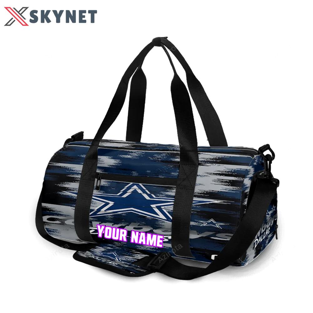 Dallas cowboys zigzag star personalized name travel bag gym bag 1077 Travel Bag
