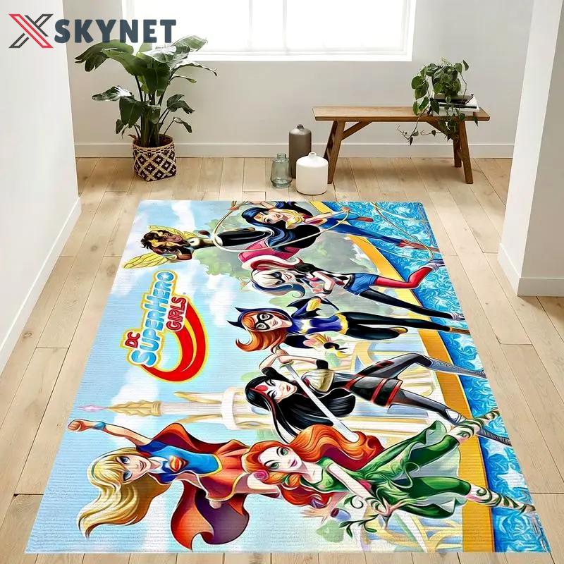 Dc comics tv dc superhero girls area rug living room and bed room rug rug regtangle carpet floor decor home decor Rectangle Rug