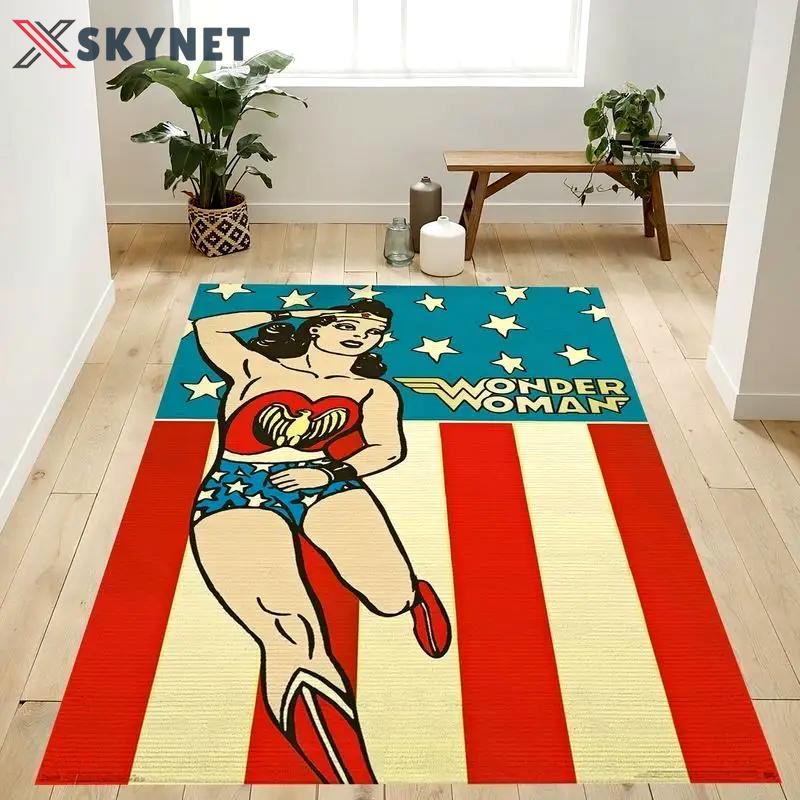 Dc comics wonder woman vintage area rug living room and bed room rug Rectangle Rug