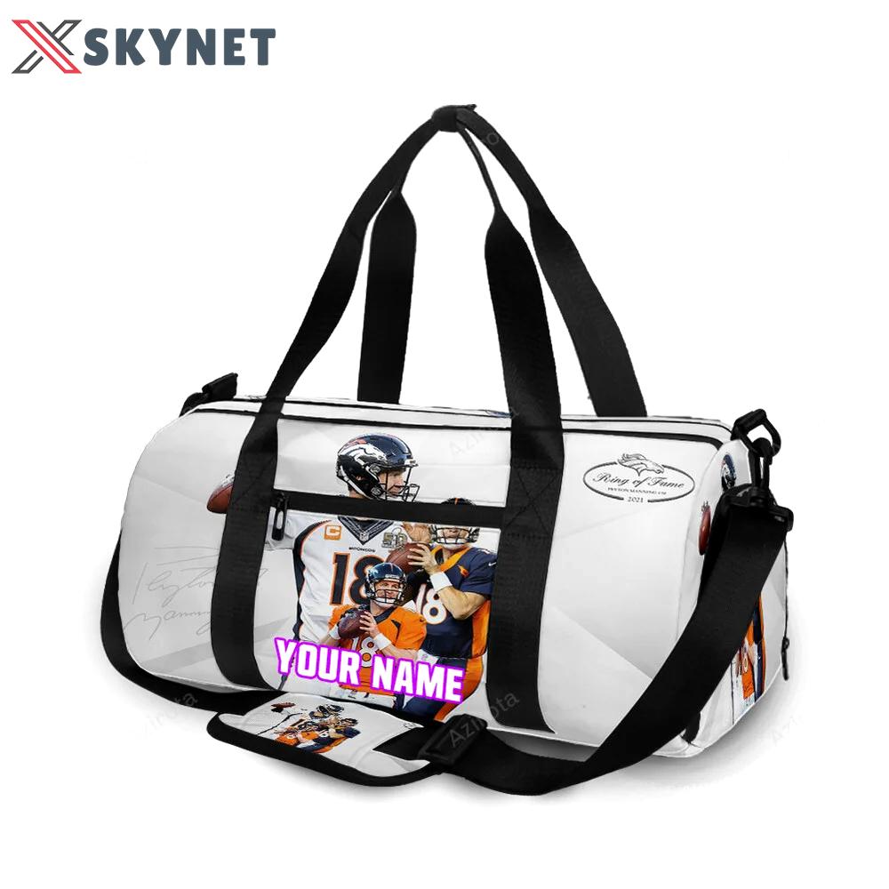 Denver broncos 18 peyton manning v50 personalized name travel bag gym bag 745 Travel Bag