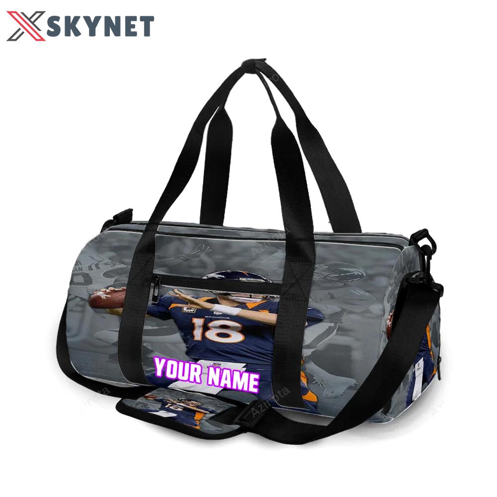 Denver broncos 18 peyton manning v51 personalized name travel bag gym bag 659 Travel Bag