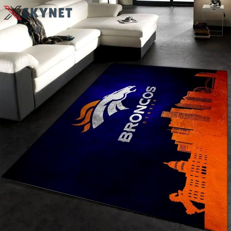 Denver broncos area rug nfl football team logo carpet living room rugs 32 Rectangle Rug