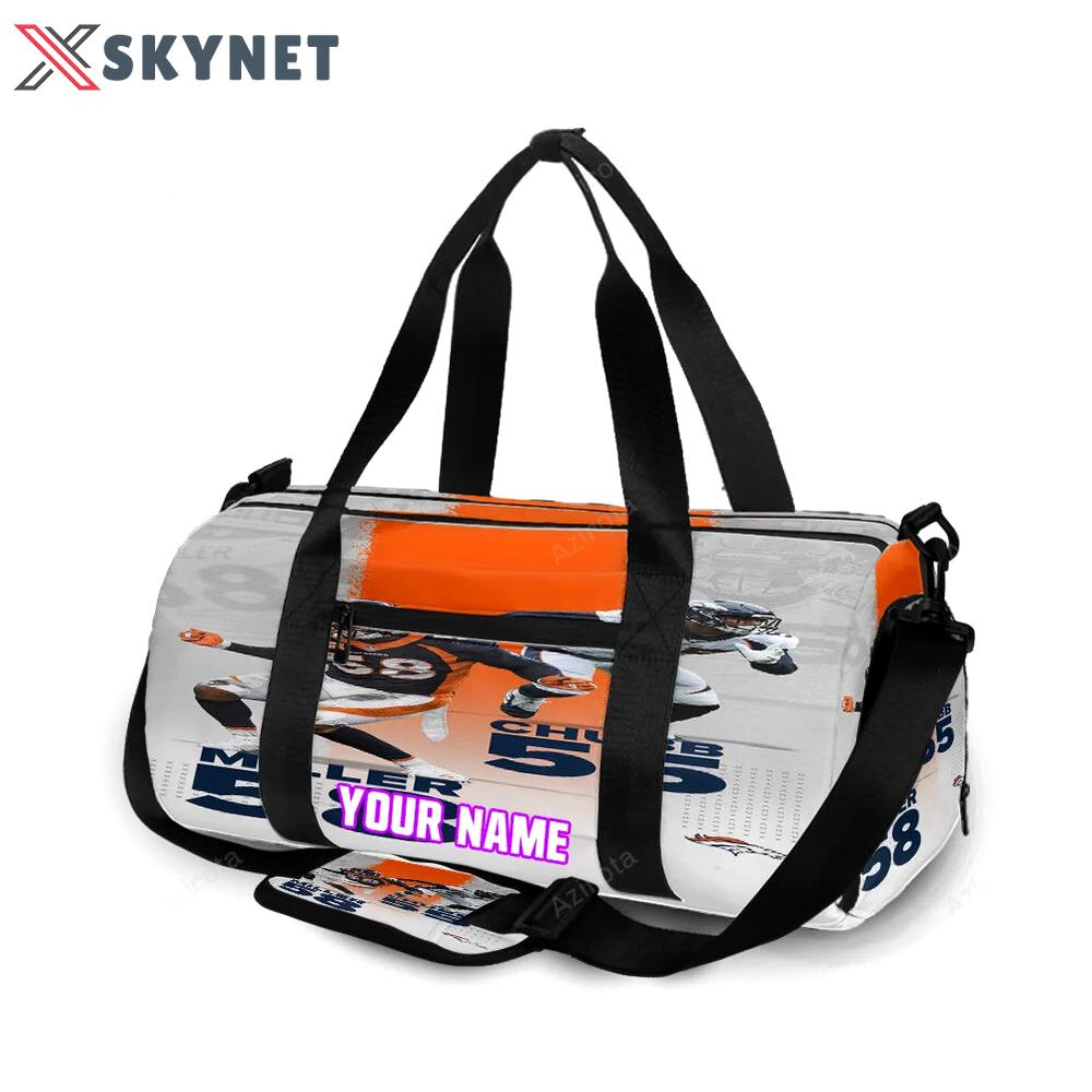 Denver broncos chubb x miller personalized name travel bag gym bag 1334 Travel Bag