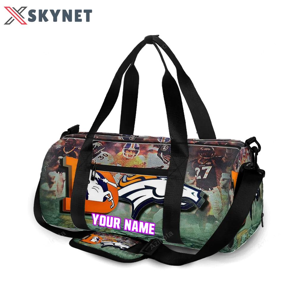 Denver broncos emblem v32 personalized name travel bag gym bag 1015 Travel Bag